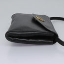 CELINE Shoulder Bag Leather Black Gold Auth BD268-5