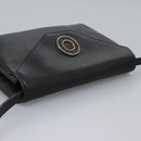 CELINE Shoulder Bag Leather Black Gold Auth BD268-6