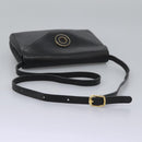 CELINE Shoulder Bag Leather Black Gold Auth BD268-7