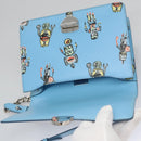PRADA Chain Shoulder Bag Safiano leather Blue Silver Auth BD270AV-18