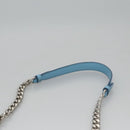 PRADA Chain Shoulder Bag Safiano leather Blue Silver Auth BD270AV-14