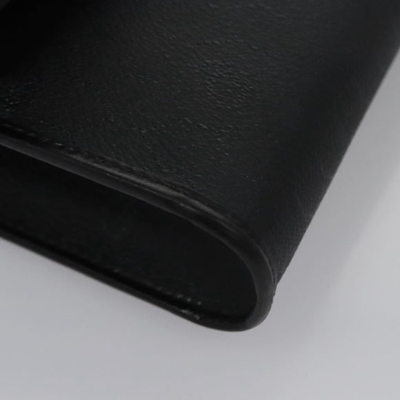 Christian Dior Honeycomb Canvas Chain Shoulder Bag PVC Black Gold Auth BD281