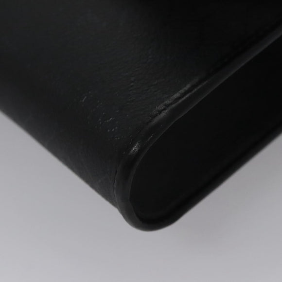 Christian Dior Honeycomb Canvas Chain Shoulder Bag PVC Black Gold Auth BD281