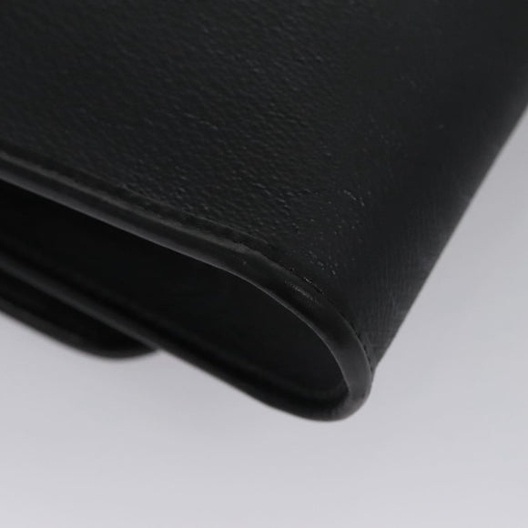 Christian Dior Honeycomb Canvas Chain Shoulder Bag PVC Black Gold Auth BD281