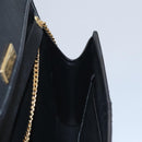 Christian Dior Honeycomb Canvas Chain Shoulder Bag PVC Black Gold Auth BD281-19