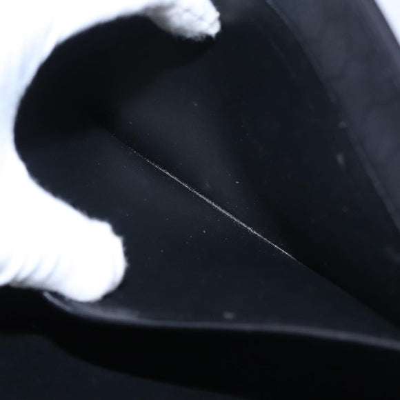 Christian Dior Honeycomb Canvas Chain Shoulder Bag PVC Black Gold Auth BD281