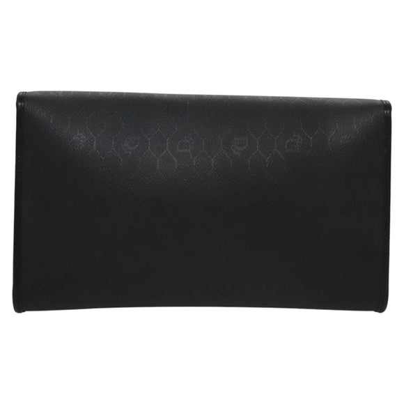 Christian Dior Honeycomb Canvas Chain Shoulder Bag PVC Black Gold Auth BD281