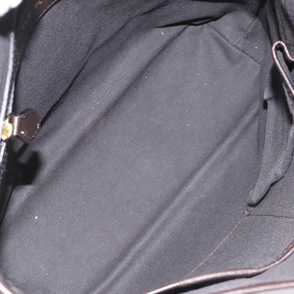 BURBERRY Nova Check Tote Bag PVC Leather Beige Dark Brown gold Auth BD286