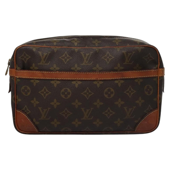 LOUIS VUITTON Monogram Compiegne 28 Clutch Bag M51845 LV Auth BD291