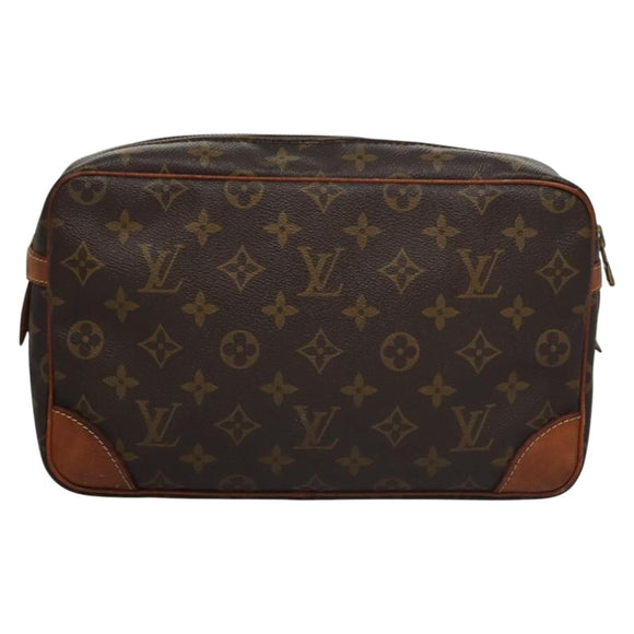 LOUIS VUITTON Monogram Compiegne 28 Clutch Bag M51845 LV Auth BD291