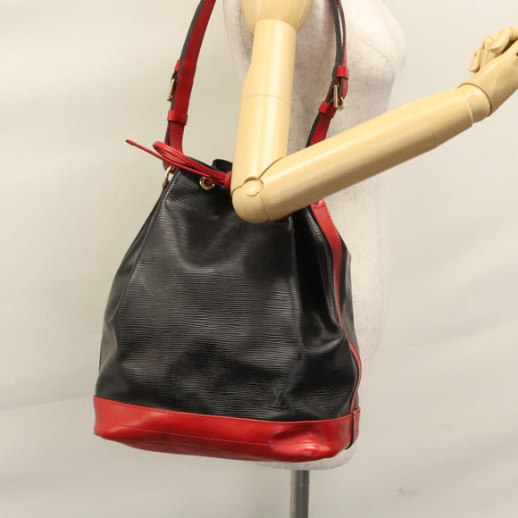 LOUIS VUITTON Epi Noe Shoulder Bag Bicolor Black Red M44017 LV Auth BD310