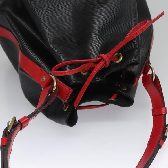 LOUIS VUITTON Epi Noe Shoulder Bag Bicolor Black Red M44017 LV Auth BD310