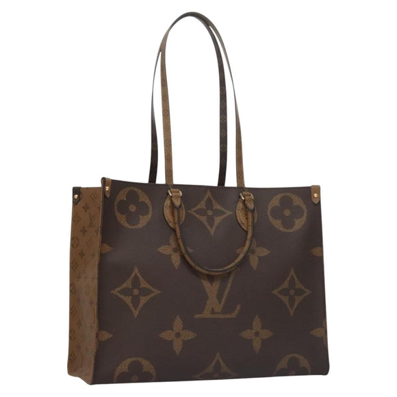 LOUIS VUITTON Monogram Reverse Giant On The Go GM Tote Bag M45320 Auth BD313S