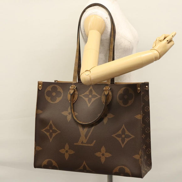 LOUIS VUITTON Monogram Reverse Giant On The Go GM Tote Bag M45320 Auth BD313S