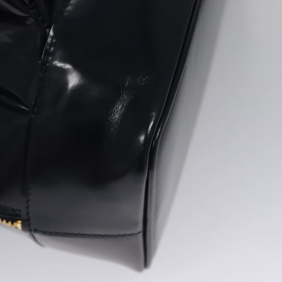 GUCCI Bamboo Body Bag Patent leather Navy Gold Auth BD339