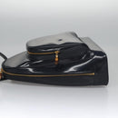 GUCCI Bamboo Body Bag Patent leather Navy Gold Auth BD339-4
