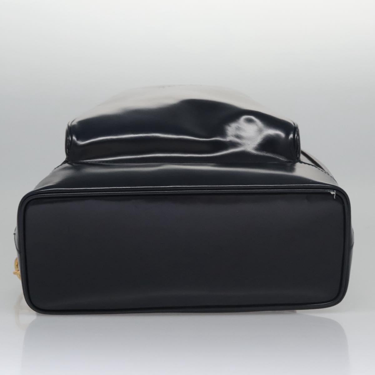 GUCCI Bamboo Body Bag Patent leather Black Gold luxury-women-gucci-used-  main image 4