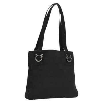 Salvatore Ferragamo Gancini Tote Bag Canvas Black Auth BD344