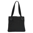 Salvatore Ferragamo Gancini Tote Bag Canvas Black Auth BD344-2