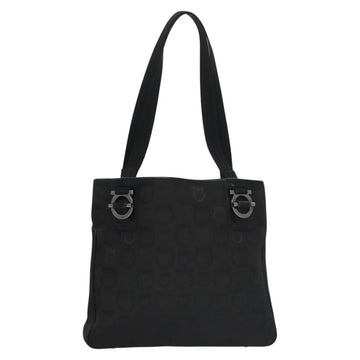 Salvatore Ferragamo Gancini Tote Bag Canvas Black Auth BD344 - 0
