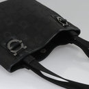 Salvatore Ferragamo Gancini Tote Bag Canvas Black Auth BD344-6