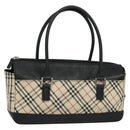 BURBERRY Nova Check Hand Bag Canvas Beige Black Auth BD352-1