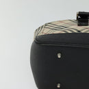 BURBERRY Nova Check Hand Bag Canvas Beige Black Auth BD352-9