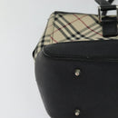 BURBERRY Nova Check Hand Bag Canvas Beige Black Auth BD352-15