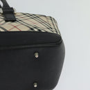 BURBERRY Nova Check Hand Bag Canvas Beige Black Auth BD352-16