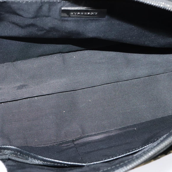 BURBERRY Nova Check Hand Bag Canvas Beige Black Auth BD352