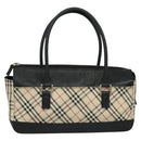 BURBERRY Nova Check Hand Bag Canvas Beige Black Auth BD352-13