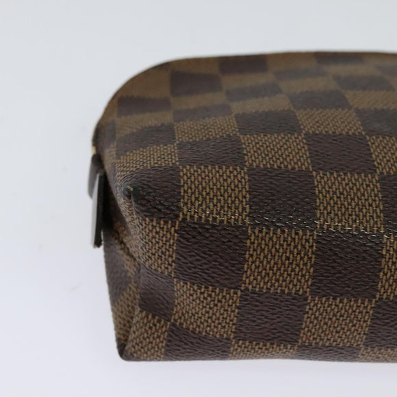 LOUIS VUITTON Damier Ebene Pochette Cosmetic PM Pouch N47516 LV Auth BD360