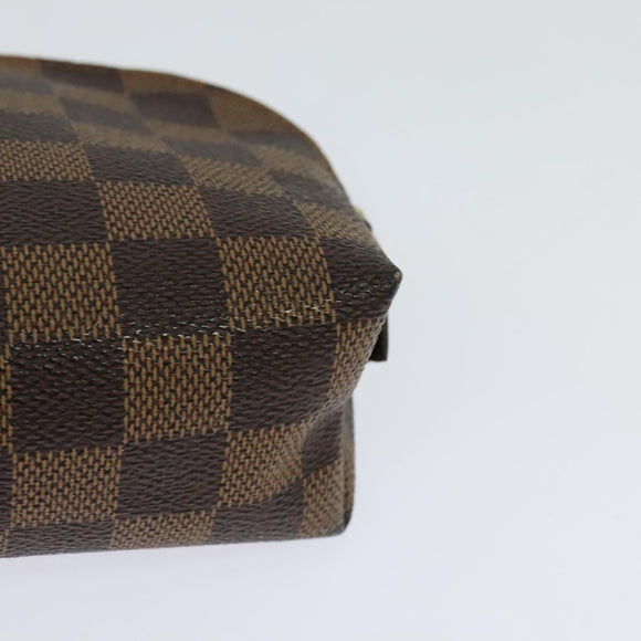 LOUIS VUITTON Damier Ebene Pochette Cosmetic PM Pouch N47516 LV Auth BD360