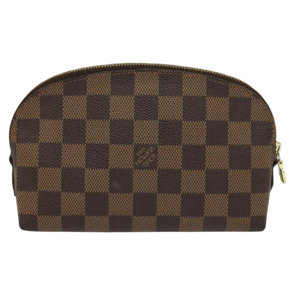 LOUIS VUITTON Damier Ebene Pochette Cosmetic PM Pouch N47516 LV Auth BD360