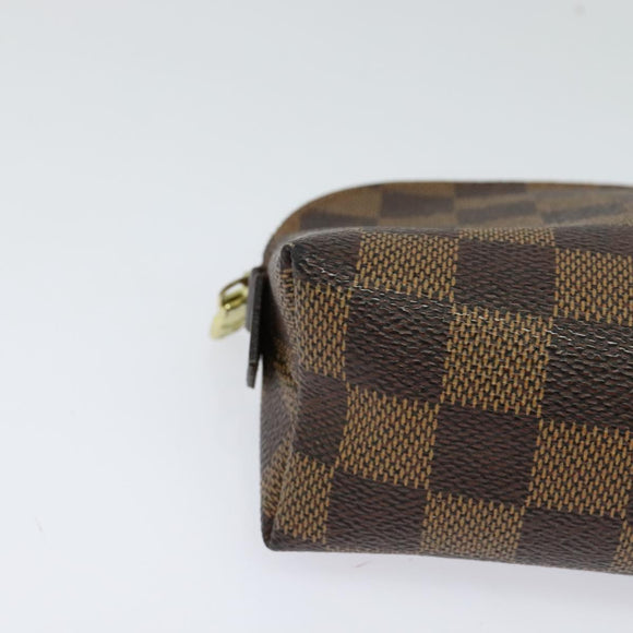 LOUIS VUITTON Damier Ebene Pochette Cosmetic PM Pouch N47516 LV Auth BD360