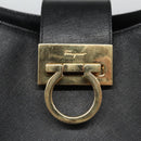 Salvatore Ferragamo Gancini Shoulder Bag Leather Black Auth BD371-10