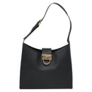 Salvatore Ferragamo Gancini Shoulder Bag Leather Black Auth BD371-13