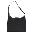 Salvatore Ferragamo Gancini Shoulder Bag Leather Black Auth BD371-2