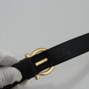 Salvatore Ferragamo Gancini Shoulder Bag Leather Black Auth BD371-8