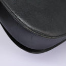 SAINT LAURENT Shoulder Bag Leather Black Gold Auth BD372-10