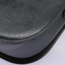SAINT LAURENT Shoulder Bag Leather Black Gold Auth BD372-16
