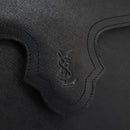 SAINT LAURENT Shoulder Bag Leather Black Gold Auth BD372-17