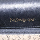 SAINT LAURENT Shoulder Bag Leather Black Gold Auth BD372-18
