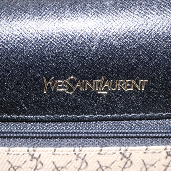 SAINT LAURENT Shoulder Bag Leather Black Gold Auth BD372