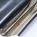 SAINT LAURENT Shoulder Bag Leather Black Gold Auth BD372-12