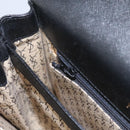 SAINT LAURENT Shoulder Bag Leather Black Gold Auth BD372-21