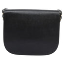 SAINT LAURENT Shoulder Bag Leather Black Gold Auth BD372-2