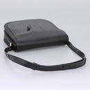 SAINT LAURENT Shoulder Bag Leather Black Gold Auth BD372-7