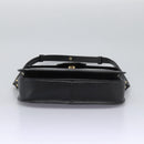 SAINT LAURENT Shoulder Bag Leather Black Gold Auth BD372-5