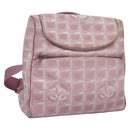 CHANEL New Travel Line Backpack Canvas Pink CC Auth BD376-1